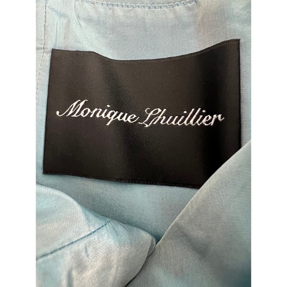 Monique Lhuillier  Strapless Party Dress Ruched Bodice Bubble Hem Cocktail Dress - Picture 5 of 9